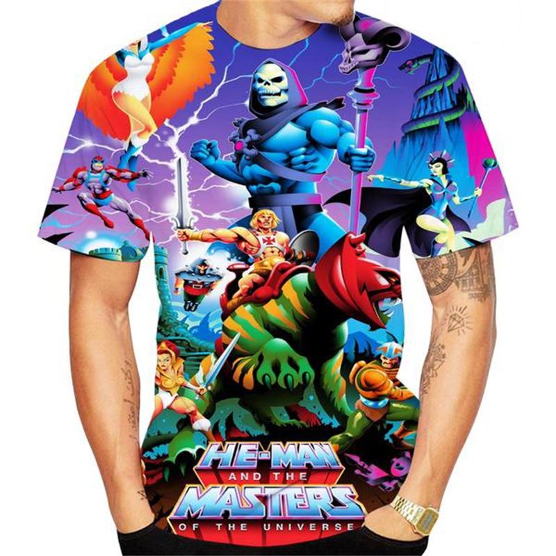 

Чоловіча футболка 3d He Man Masters Of The Universe Принт Футболка Чоловіча Жіноча Модні футболки Аніме Футболка Хіп-хоп Топ Футболки Графічна 6XL