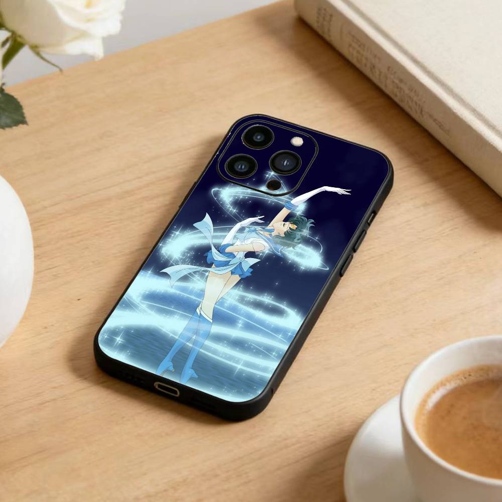 Cartoon D-Sailor M-Moons Phone Case For iPhone 16,15,14,13,12,17,Pro Max,Plus Silicone Black Case