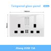 White LED Indicator Light Switch Panel Glass Piano Key Self-reset Wall Switch socket,UK FR EU Universal USB Electrical Outlet