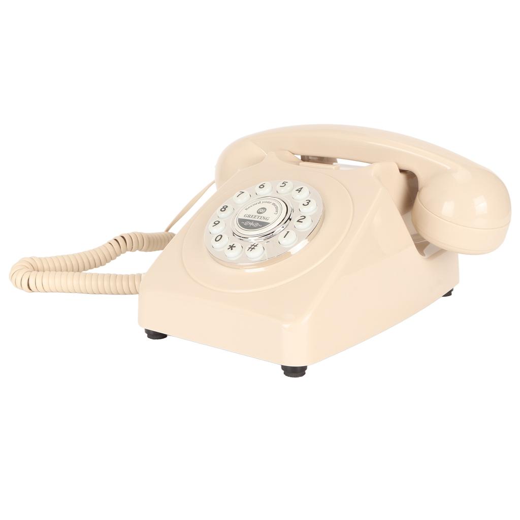 Vintage Telephone Push Button Dialing Sound Message Record Retro Landline for Wedding Party Home