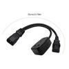3-pin IEC320-C14 Male Plug to IEC320-C13+UK13A Female Adapter Cord Y-splitter Power Supply Converter Cable Line