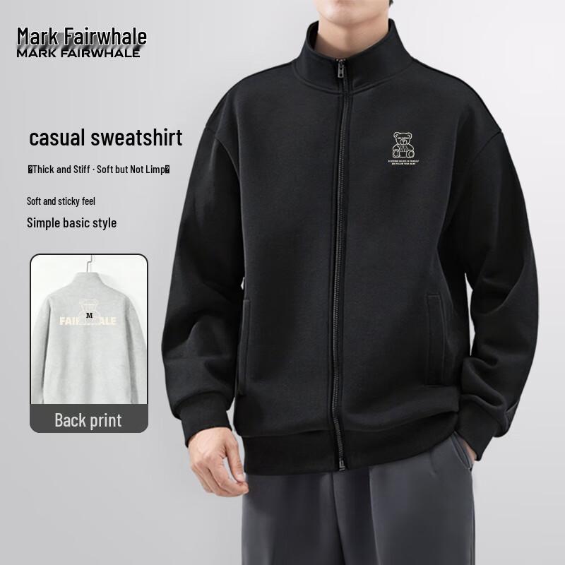 

Mark Fairwhale Men s Letter Print Stand Collar Sweatshirt 4XL