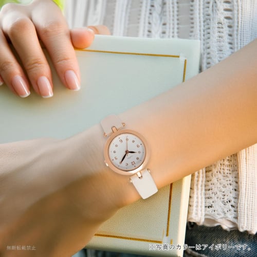 Fieldwork Women's Analog Watch with Leather Strap, Simple, Lightweight, Flat Crown, Pimar White, JN036-1