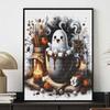 Halloween 5D Ghost Cocoa Diamond Art Painting Kit Diamond Painting Home Decor Crafts for Adults Wall Art Handmade Cute Coffee Cup