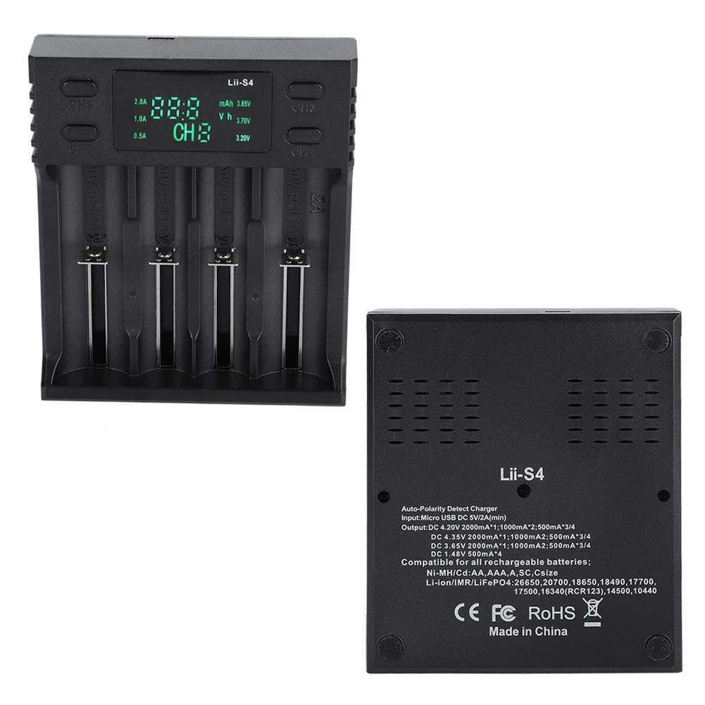 LiitoKala Lii S4 DC 5V2A Smart Battery Charger Four Slot with Power Display