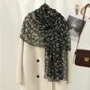 New plant flower print Bali yarn long shawl hot-selling thin breathable sunscreen windproof scarf women