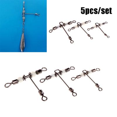 Splitter Wivels Bearing 3 Way Connector Rolling Swivel with Pearl  Luminous T-shape Fishing Swivels