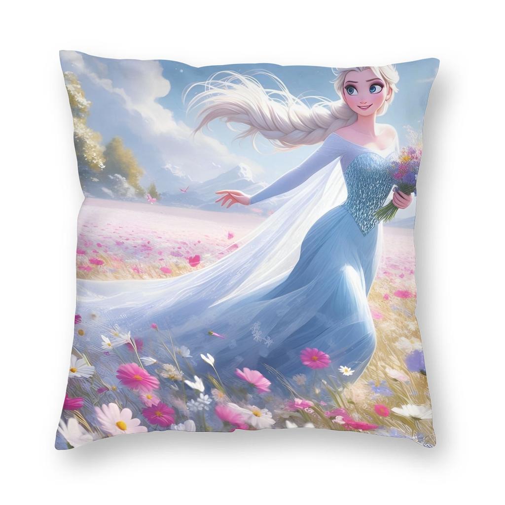 Elsa and Anna Frozen Pillowcase Double-sided Printing Polyester Cushion Cover Decorations  Throw Pillow Case Cover Home Zipper