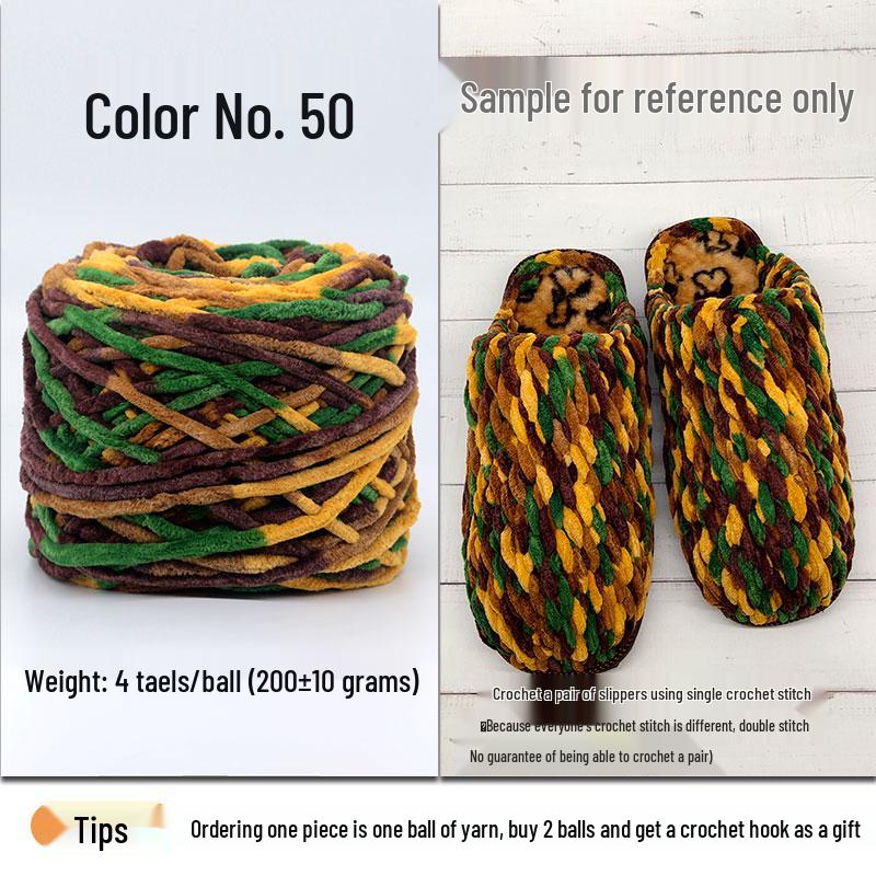 Plush Wool Yarn for Hand-Knitted Crochet Shoes & Slippers