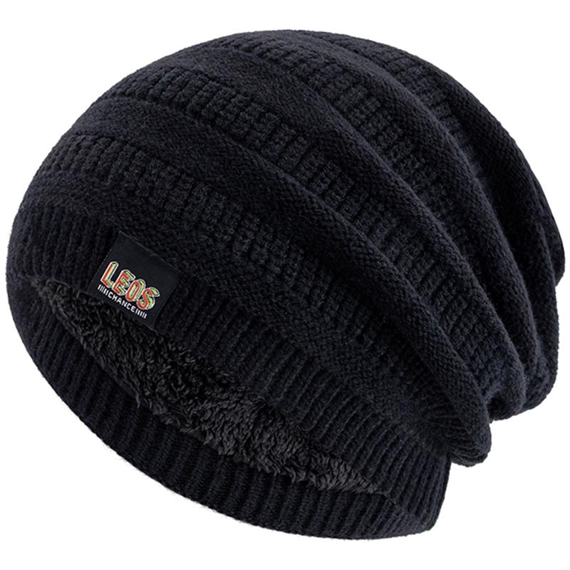 

Новый стиль Унисекс Шапка с надписью Теплая шапка Стильная плюшевая подкладка из искусственного меха Мягкая шапка-бини Модная шапка Толстые зимние шапки для женщин мужчин Вязаная шапка 56cm-60cm чёрный