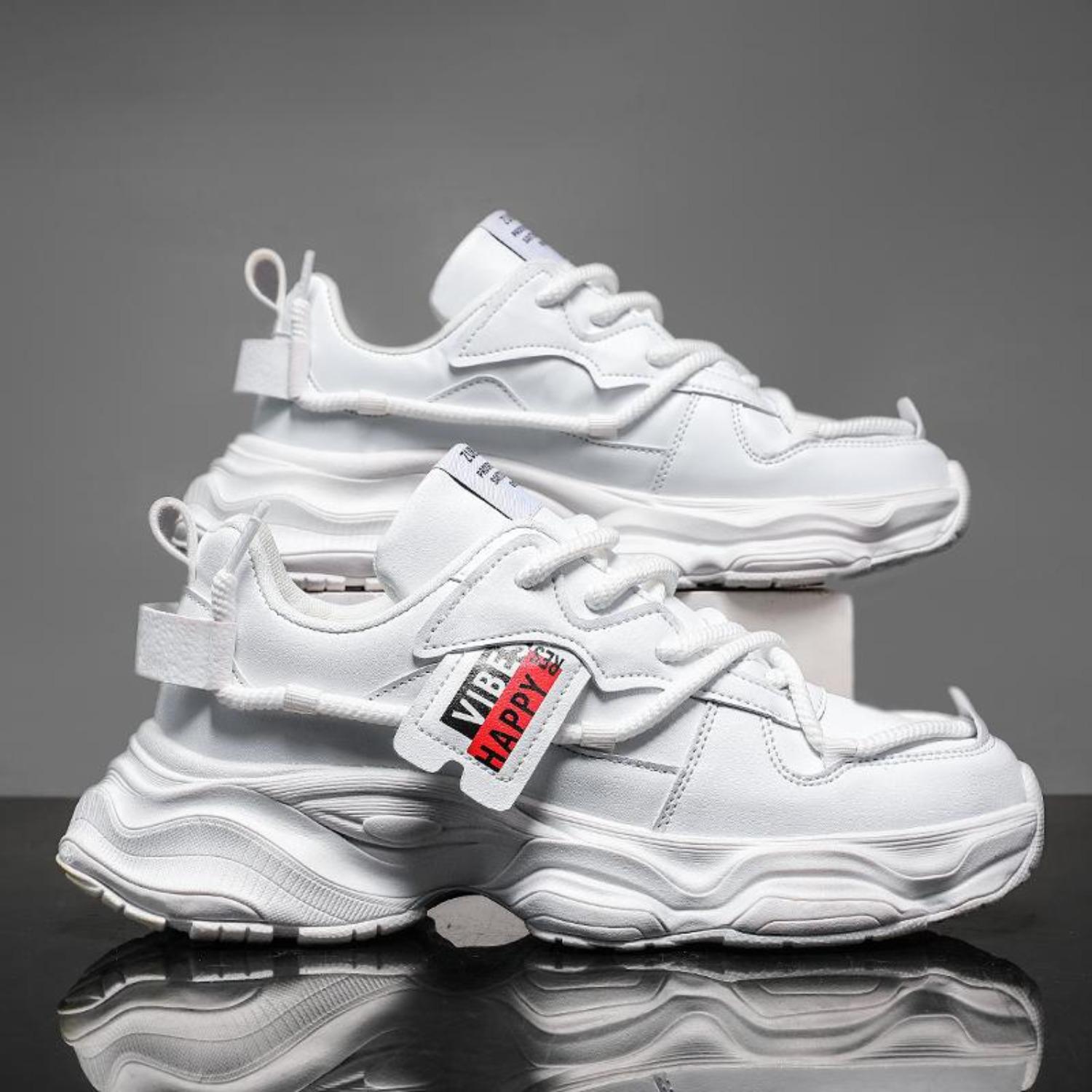 

2025 г. — мужская обувь высшего качества, новый тренд на осень и зиму в спортивном стиле, универсальная мода на платформе, повседневная обувь для пап 39 белый