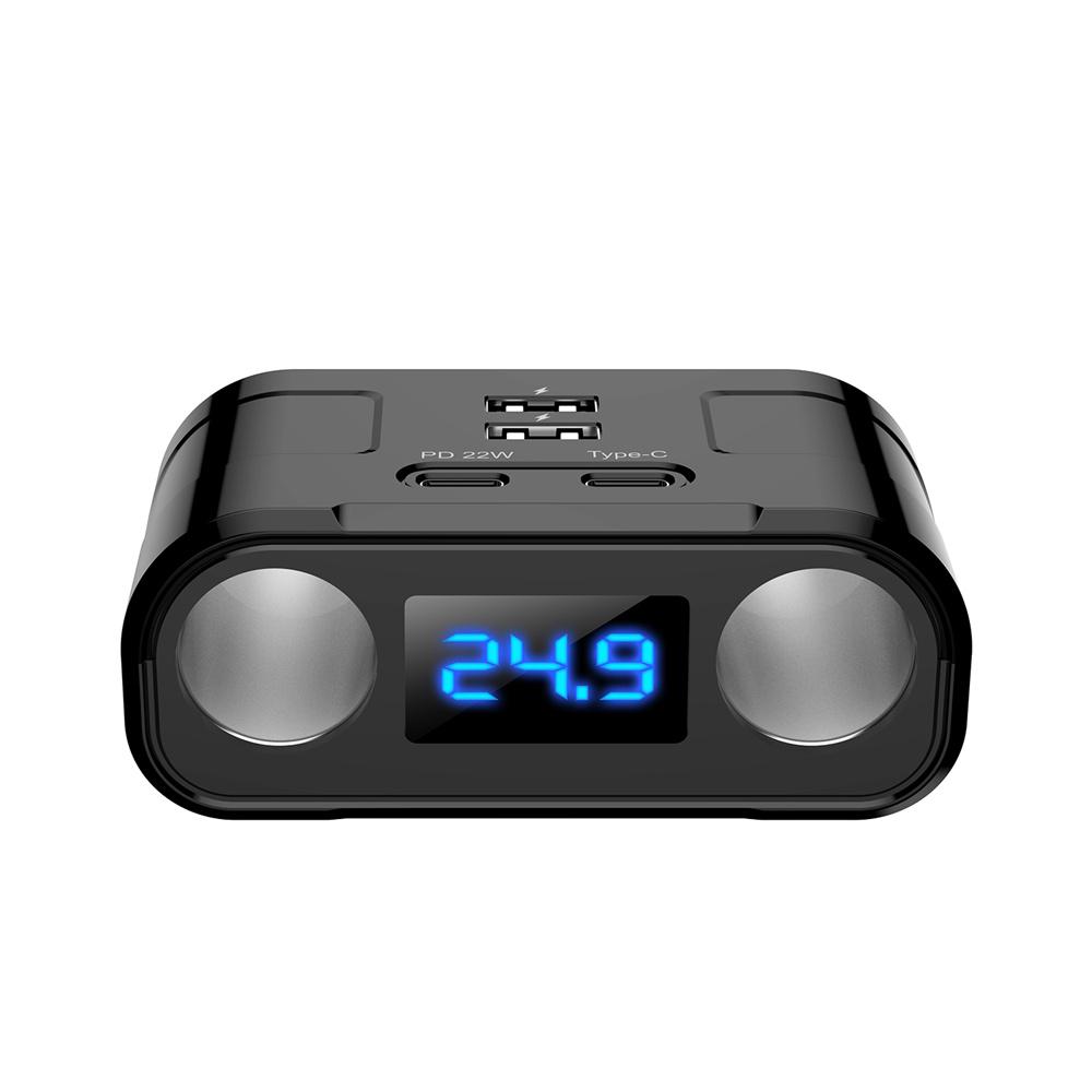 Car Charger Cigarette Lighter Socket Splitter Outlet Adapter LED Voltage Display