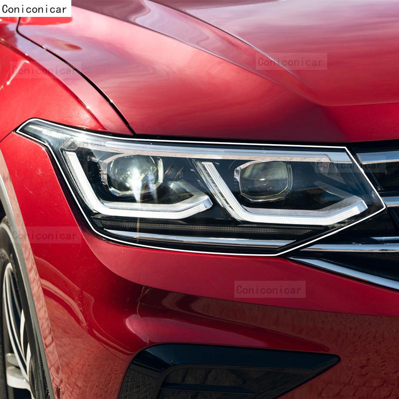 For Volkswagen TIGUAN 2020-2022 Car Headlight Transparent TPU Protective Cover Film Front Light Tint Change Color Sticker