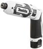 Makita TD022 White Impact Driver with 25Nm Two Batteries and Charger (7.2V) Pen-Style Torque, 1.5Ah (TD022DSHXW)