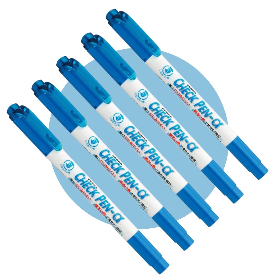 Zebra Check Pen Alpha Blue Pens Concealable with Red Perfect for Easy Study Convenient for Students and monomoshop Original Logo Packaging Water-Based