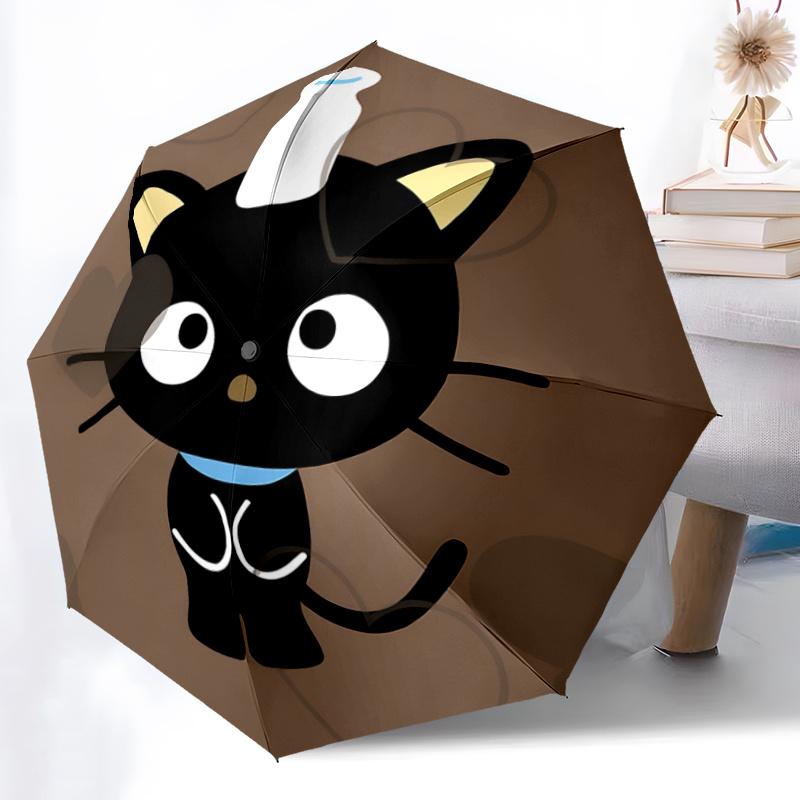 1pc Automatic Opening/Closing Umbrella with Cute Cat Print - Portable Folding Design, 8-Bone Iron Frame, Outdoor, Ideal Gift for Fans, Travelers, Dail