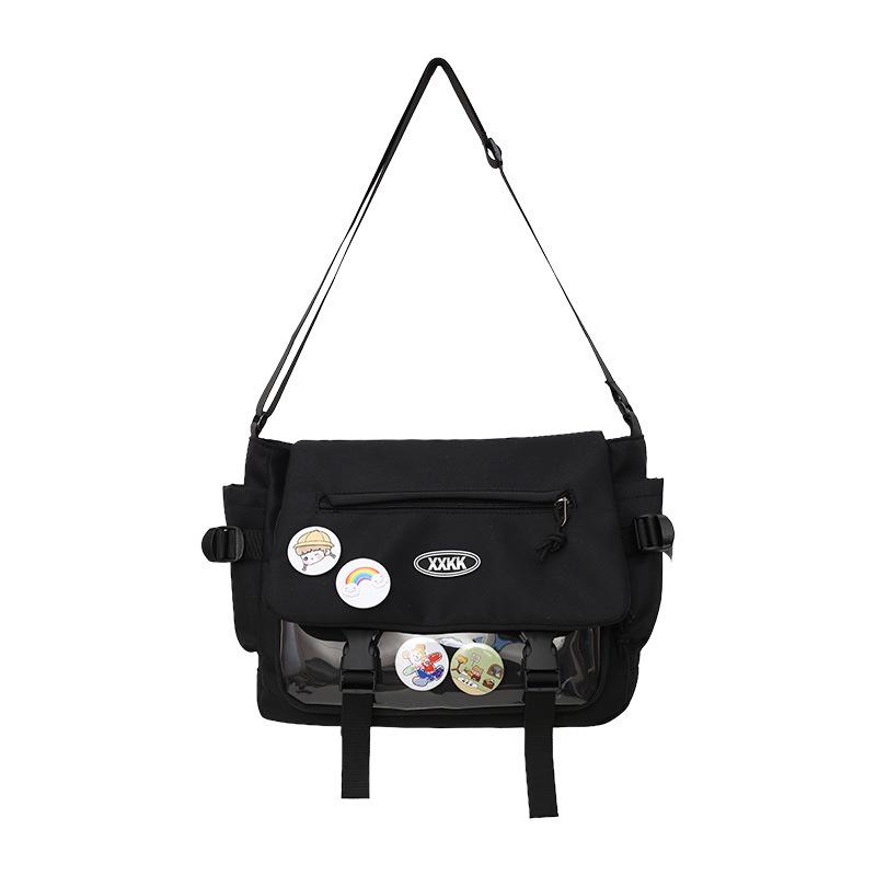 Korean-Style Versatile Messenger Backpack: Trendy Large-Capacity Crossbody for College Students