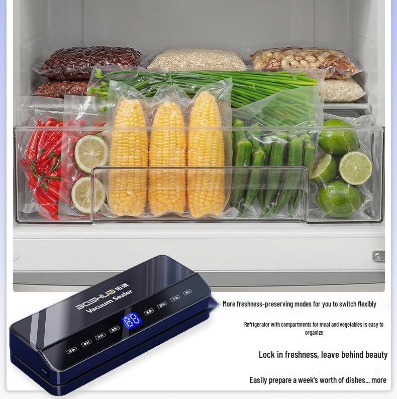 Compact Vacuum Sealer for Home Kitchen - Wet & Dry Food Preservation