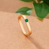 Simple And Unique Design Ancient Gold Craft Square Green Rings For Women Inlaid With Natural An Jade Fashion Jewelry Gift