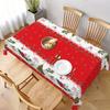 Christmas Red with Christmas Tree Rectangle Tablecloth Holiday Party Decor Waterproof Tablecloth for Table Christmas Decorations