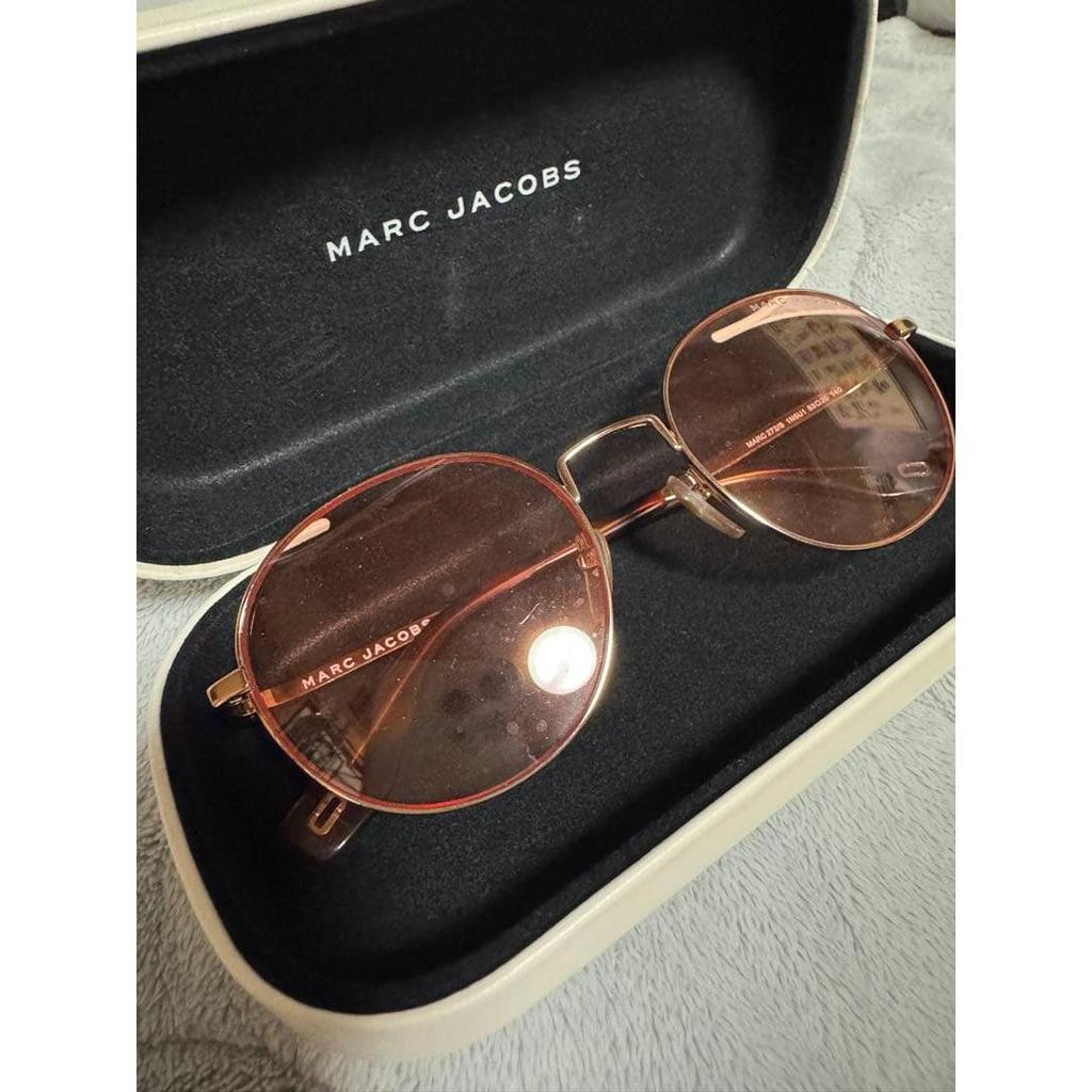 Used MARC JACOBS pink round sunglasses with case