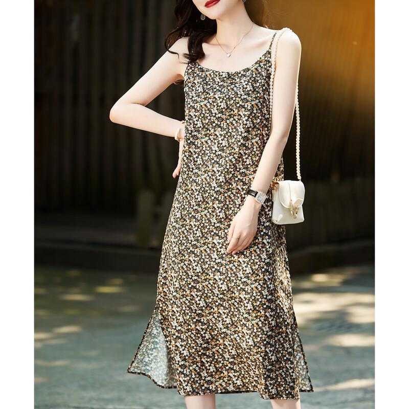 

Firstview Women s Urban Casual Spaghetti Strap Slit Dress L