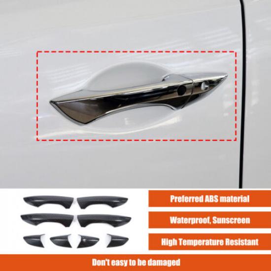 ABS Carbon Fiber Exterior Side Door Handle Cover Trim For Acura MDX -2024