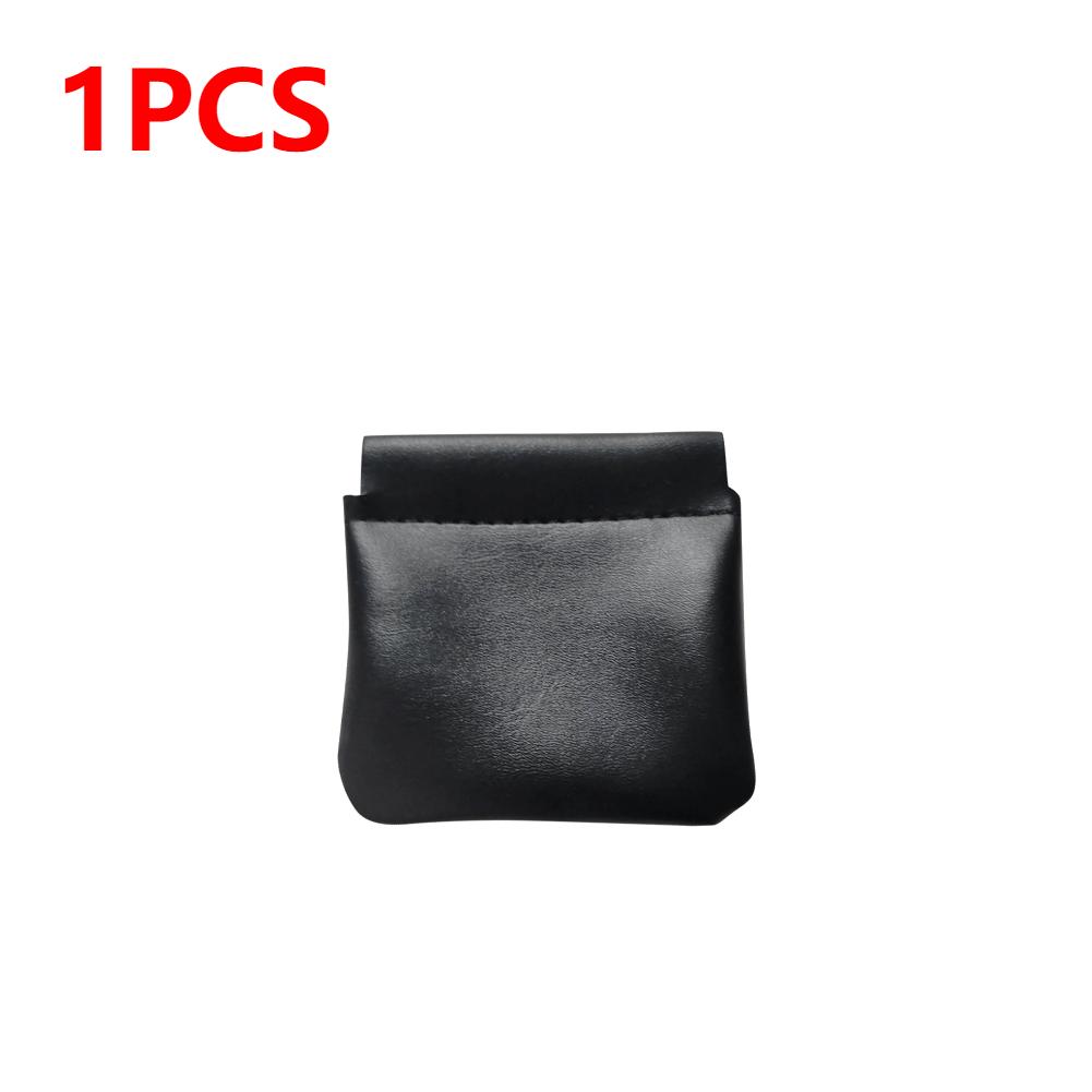 PU Leather Cosmetic Pouch Jewelry Storage Bag Self-Closing Portable Travel Bag Versatile Headphones Keys Storage Organizer Purse