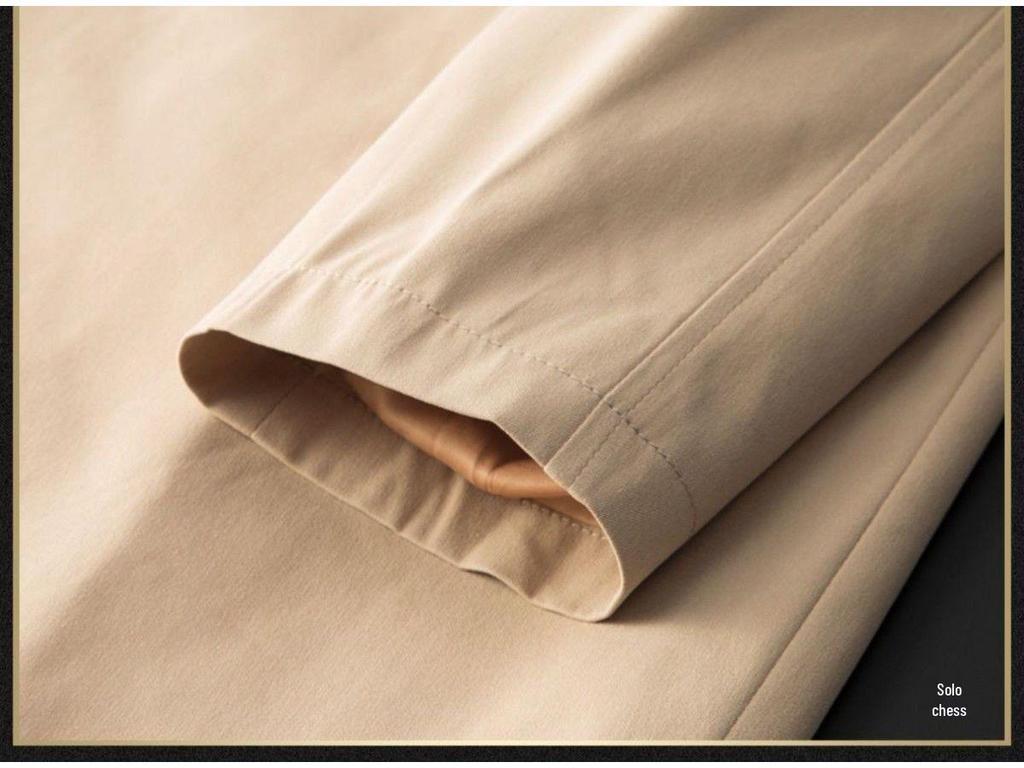 Men's Mid-Length Lapel Windbreaker: Lightweight, Loose-Fit Casual Jacket for Spring and Autumn