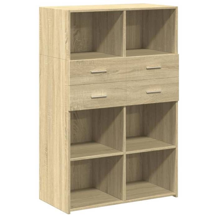 VidaXL Highboard Sonoma Oak 80x42.5x124 Cm Engineered Wood, Sideboard, Storage Cabinet, Side Panel, Cabinet, 3281387