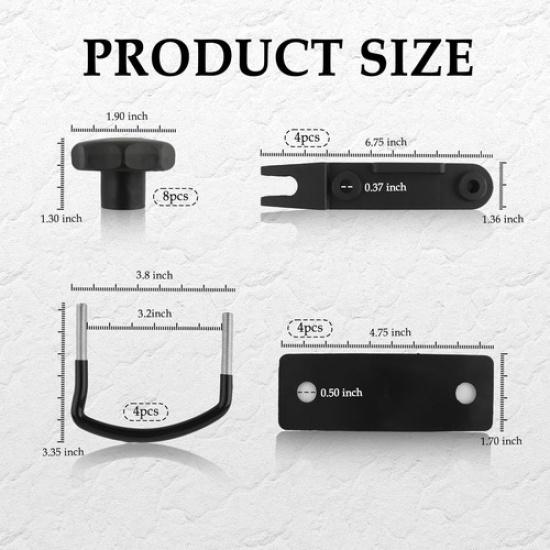 4PCS U-Shaped Roof Rack Mounting Brackets, Roof Rack Clamps for Securing Roof Bo