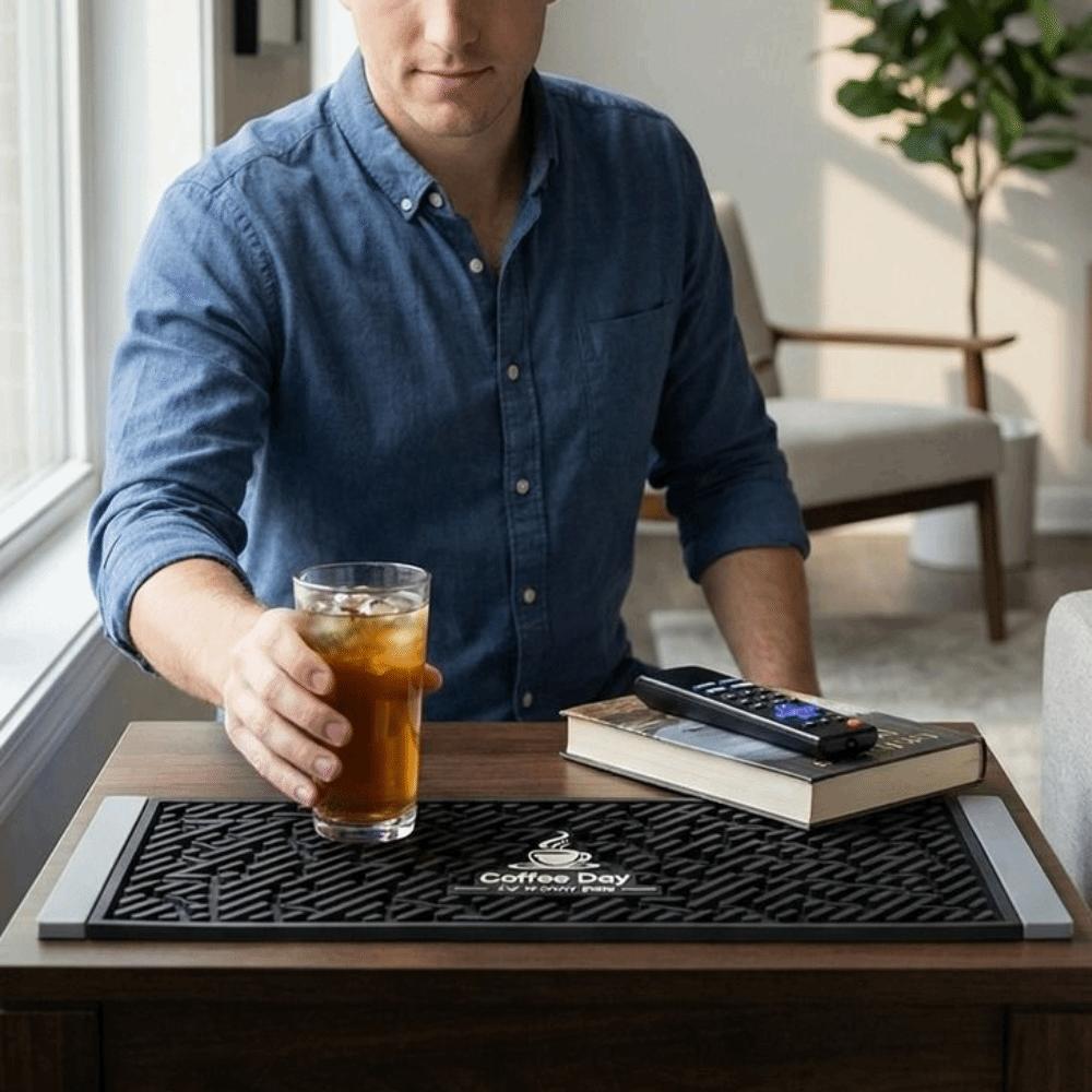 Heat Resistant Drain Bar Mat Flexible Dish Drying Filter Pad Table Mat Wave Draining Pad  Table Use