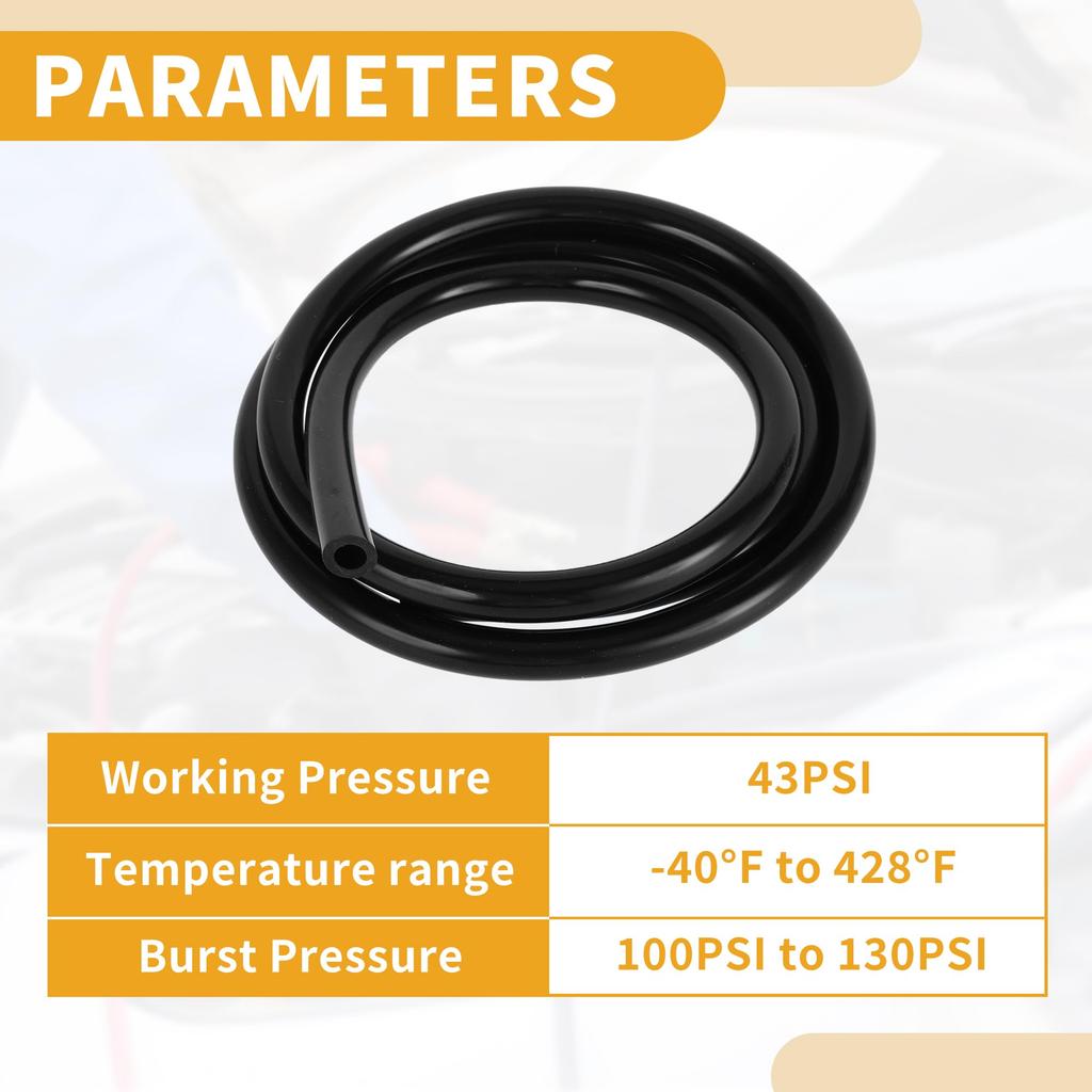 Partuto 1ks 130PSI Max. tlak Univerzální silikonová vakuová hadička Auto Automotive Vacuum Line