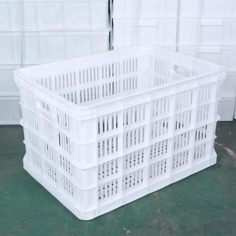

Large Thickened PE Plastic Fruit & Vegetable Crate - Food Grade Material 670*470*400 белый