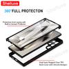 360 Heltäckande Framsida+Baksida Genomskinligt Skal Shelluxe För Samsung Galaxy S25 S24 S23 Ultra S22 Plus S21 FE Silikon Dubbelsidigt Skydd