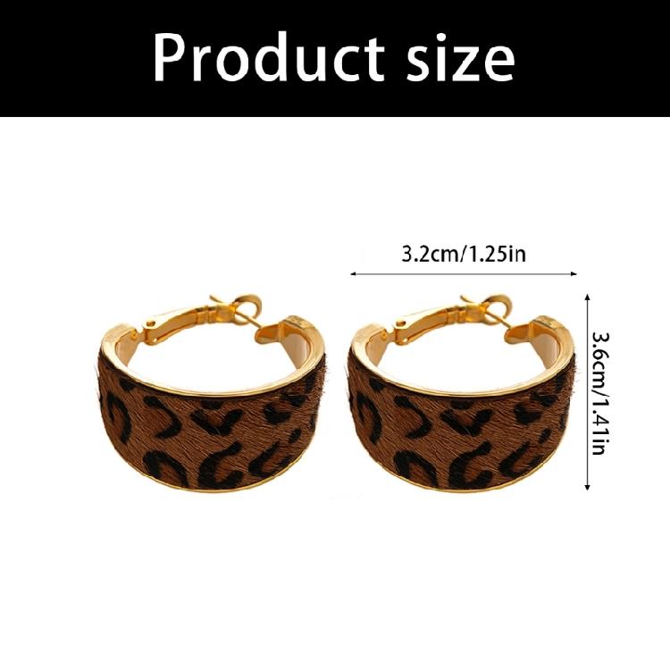 Eye Catching Oversized Leopard Print Hoop Earrings Artistic Geometric Ear Accessories Scratch Resistant Jewelry