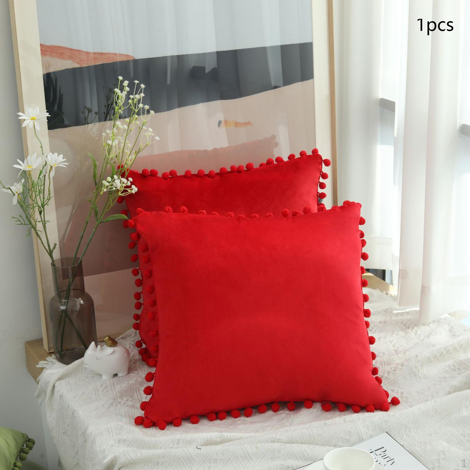 

Pillow Cover Velvet Cushion Case 45cmx45cm for Sofa Car Chair красный