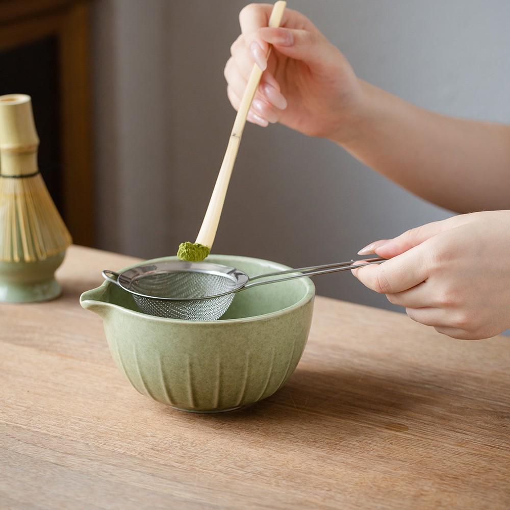 Ceramic Matcha Tea Ceremony Set with Whisk & Holder