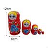 5 Pieces Matryoshka Doll Stacking Set Cartoon Figures Crafts Cute Traditional Wooden Russian