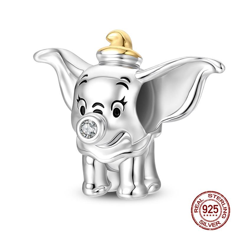 Tree Spirit Cheshire Cat Stitch Bead Giant Dumbo charms plata de ley 925 original Fit Bracelet DIY Jewelry Making Women's Gift
