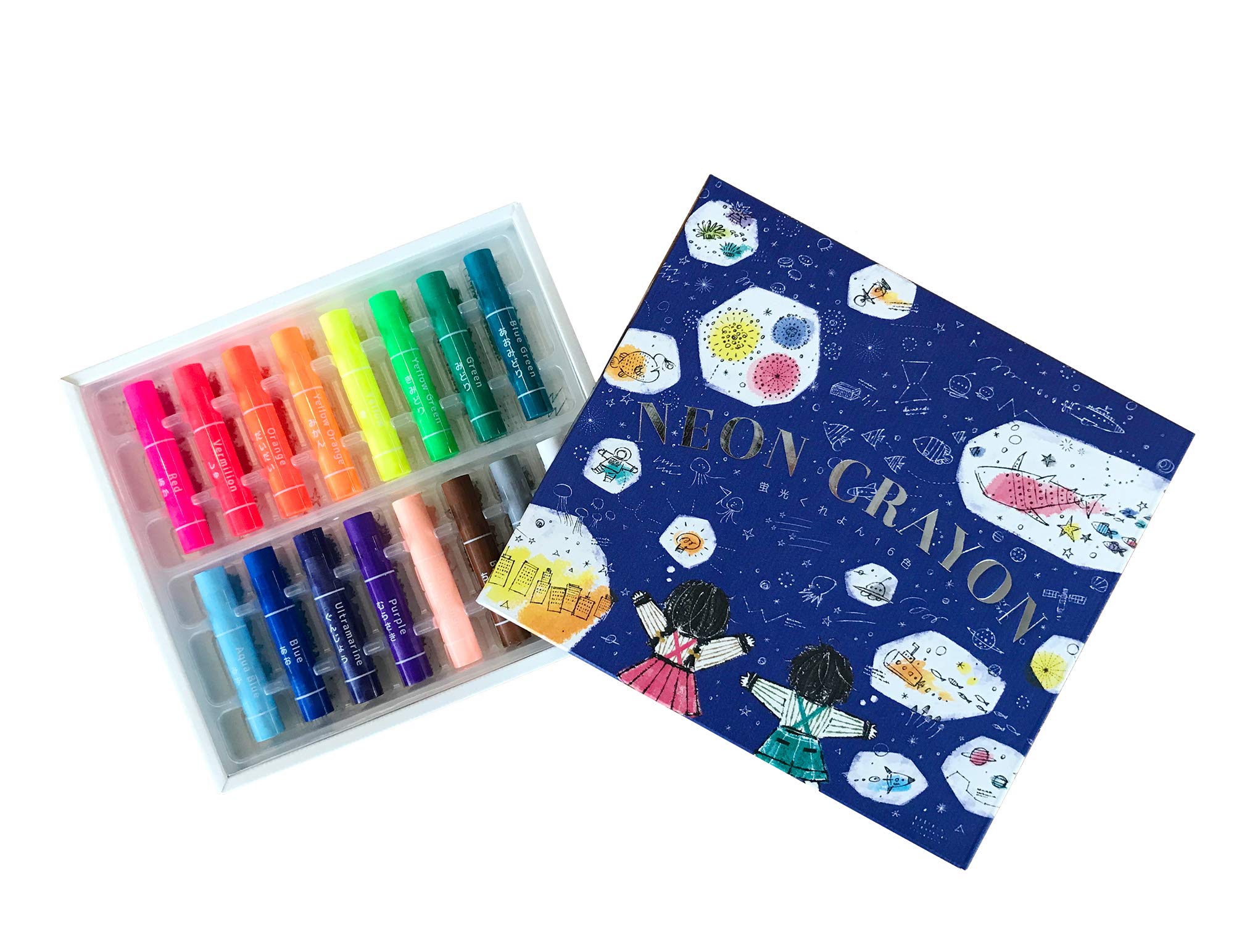 

KOKUYO Fluorescent 16 Crayons, Colors, KE-AC31