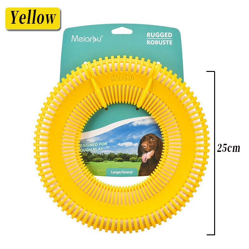 

Dog Toys Funny Interactive Throwing Flying Disc Outdoor Training Toy Bite Resistant Puppy Chew Toys Pets Dogs Flying Saucer Game 25cm жёлтый