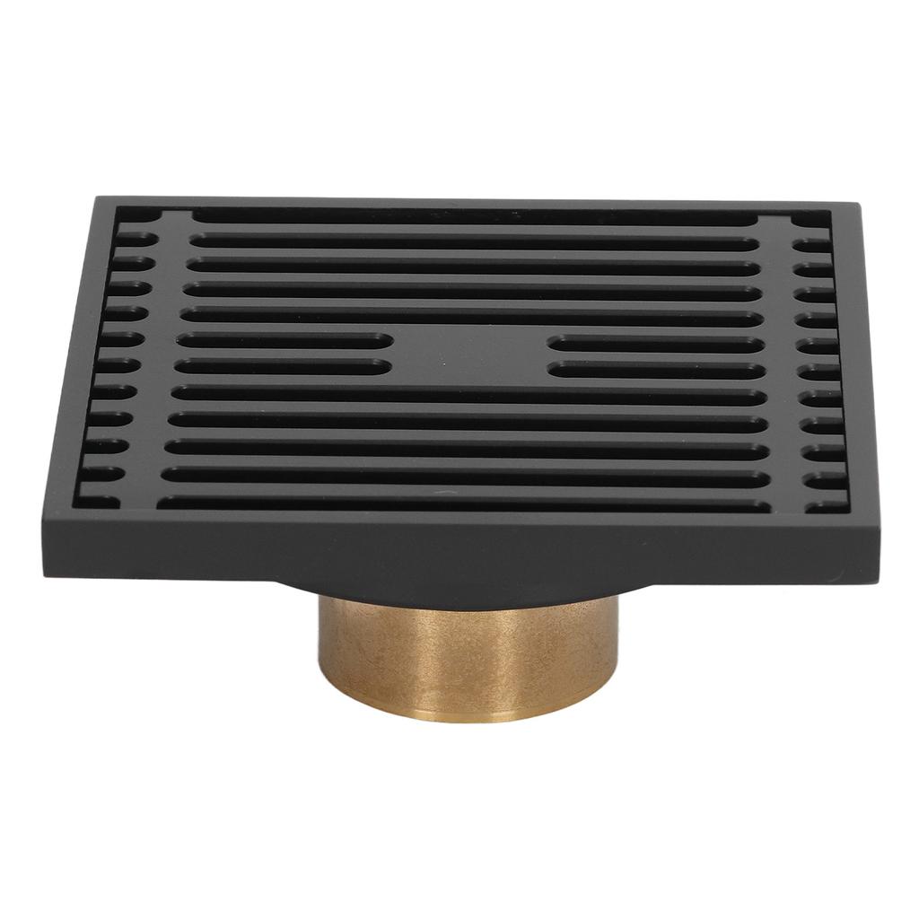 Shower Floor Drain Copper Odorproof Black Large Displacement Floor Drain Set for Bathroom Toilet