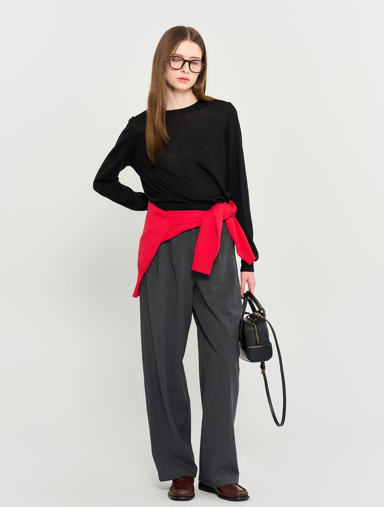 GENERALIDEA New Classic Minimal Two-Pleat Slacks [Charcoal] / Wbd3L11504