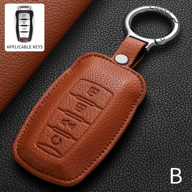 

Leather Car Remote Key Case Shell For Great Wall Poer Haval H6 Gwm Ute Cannon Pao P Series Auto Key Fob Shell Holder Accessorie