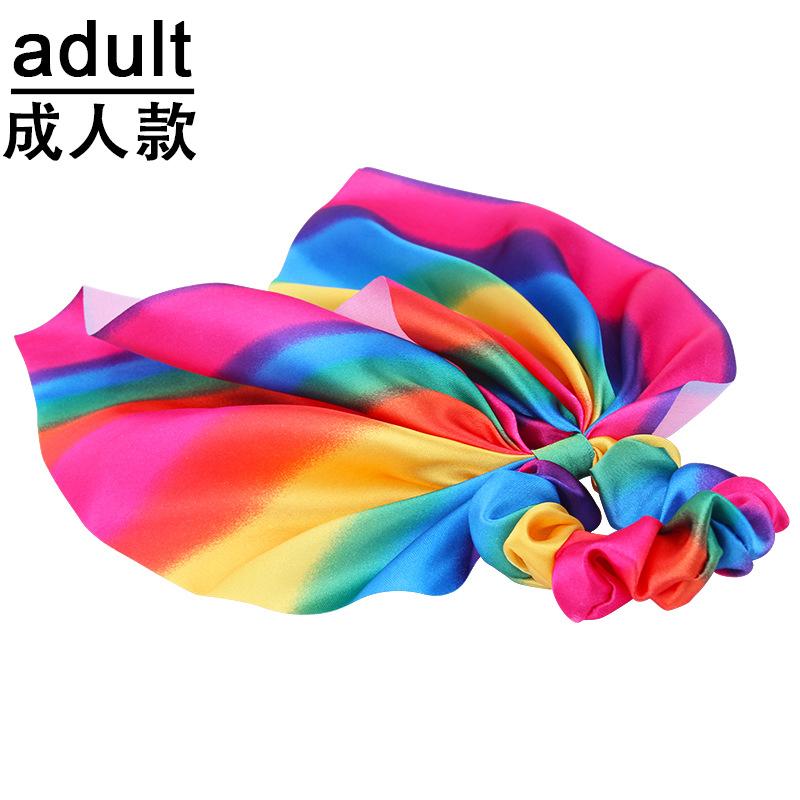 Haarschmuck mit Schleife Haargummis Mädchen Frauen Elastische Haargummis Elastische Regenbogen-Bänder Haar-Scrunchie Pferdeschwanzhalter