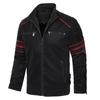 Veste en cuir pour homme coupe slim à col montant - Style Motard Automne/Hiver