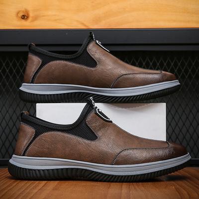 2025 Summer Men's Work Shoes Korean Version of Comfortable and Trendy Kitchen Men's Platform Anti-leather Shoes