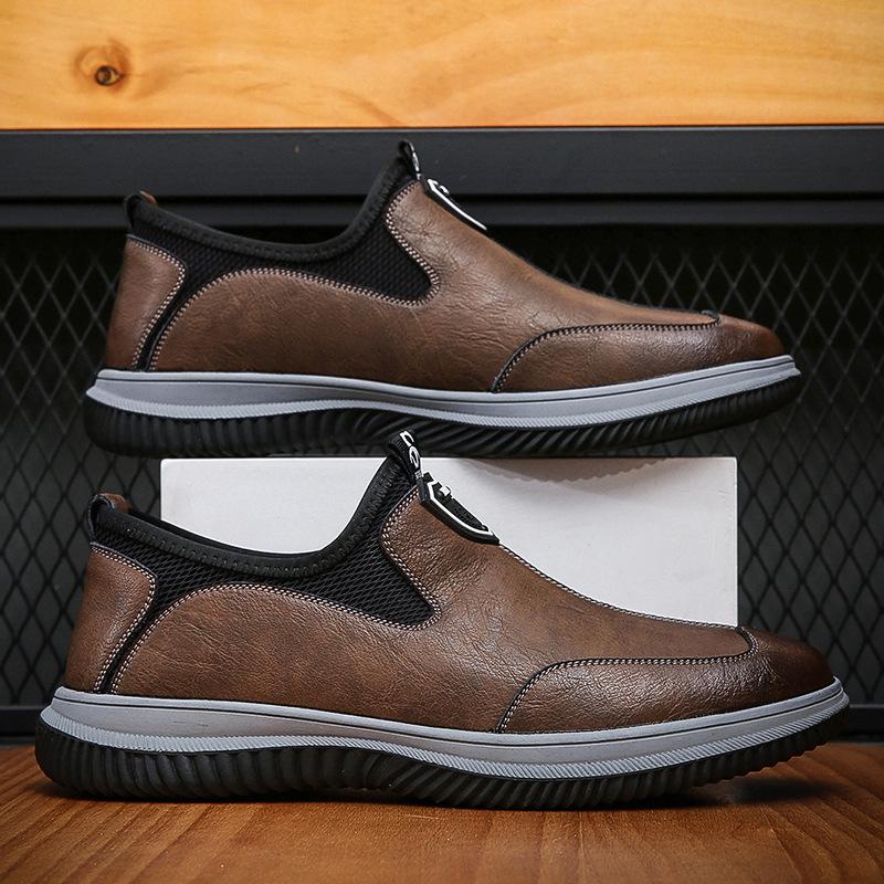 2025 summer men's work shoes Korean version of comfortable and trendy kitchen men's platform anti-leather shoes