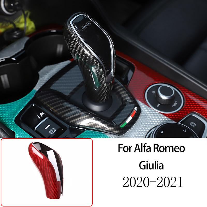 For Alfa Romeo Giulia 2017-2025 Red Real Carbon Fiber Car Interior Trim Sticker Accessories Car Modification